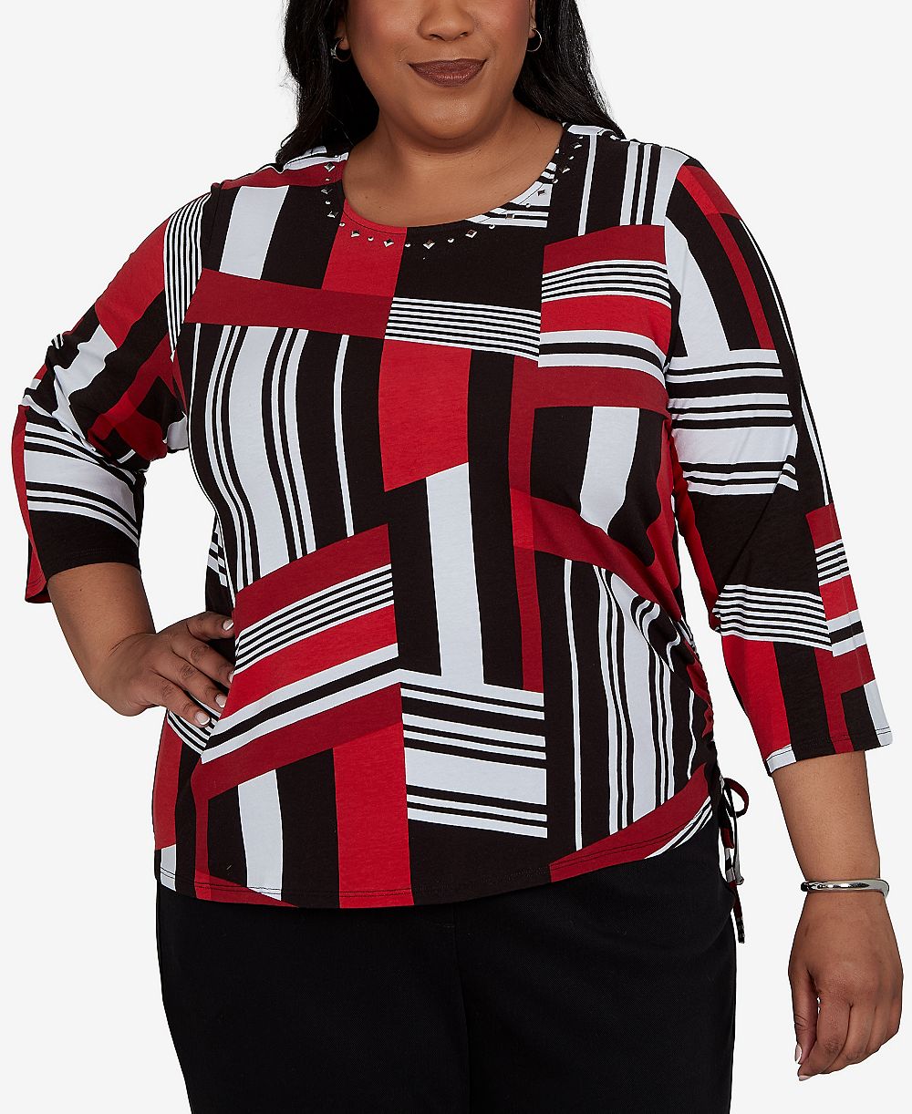 Трикотажный топ Alfred Dunner Plus Size Slashed Glass Knit Top