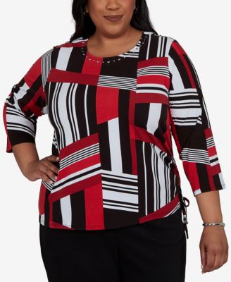 Трикотажный топ Alfred Dunner Plus Size Slashed Glass Knit Top