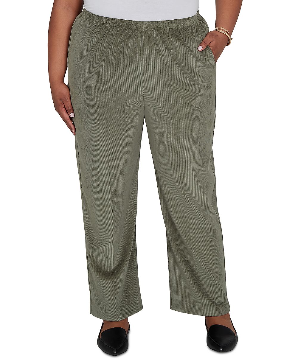 Женские брюки Alfred Dunner Plus Size из вельвета с эластичным поясом