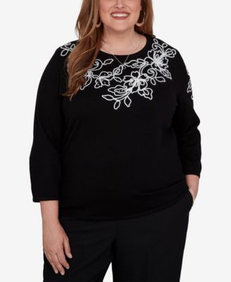 Свитер Alfred Dunner Plus Size Floral Scroll Soutache