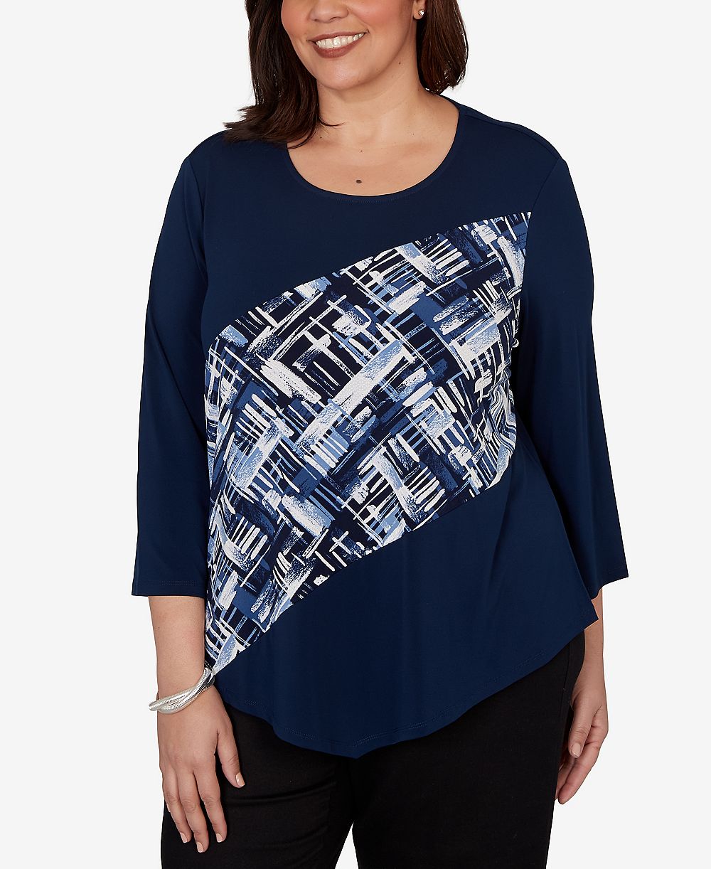 Alfred Dunner Plus Size джемпер в клетку