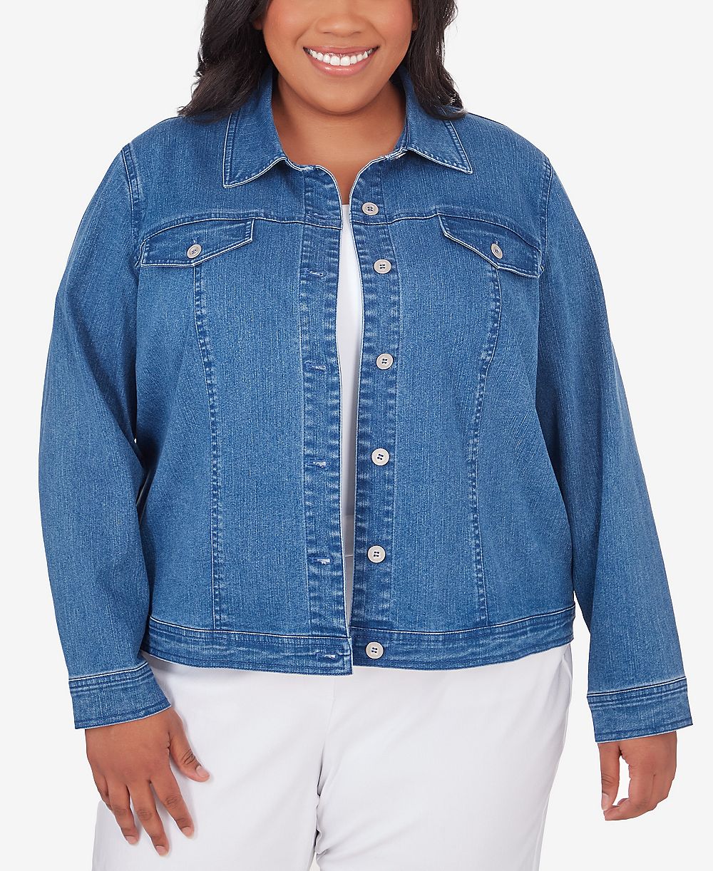 Alfred Dunner Plus Size Fit Denim Jacket