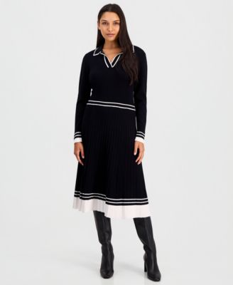 Женское миди-платье T Tahari Color-Blocked Polo-Collar