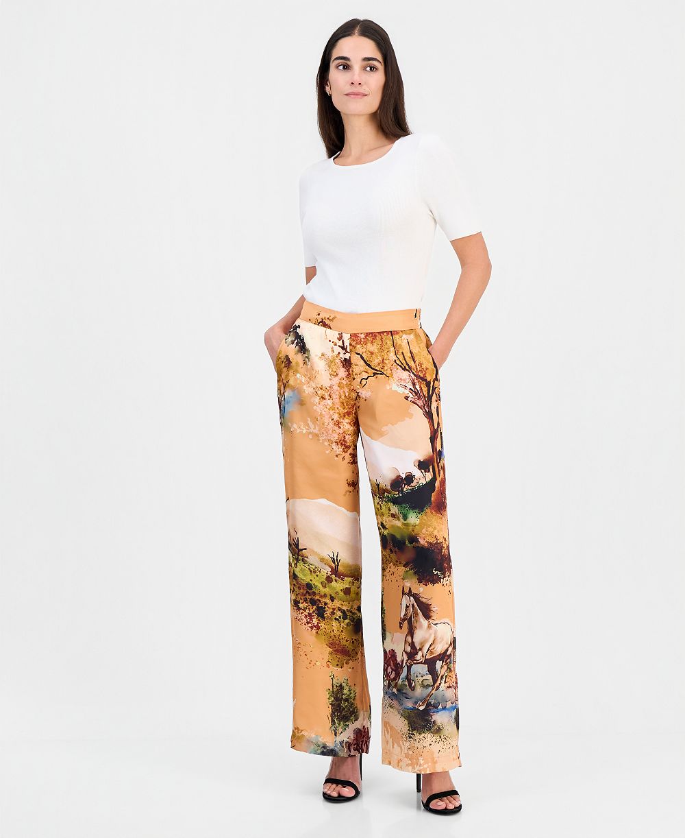 Женские брюки T Tahari Printed Pull-On High-Rise