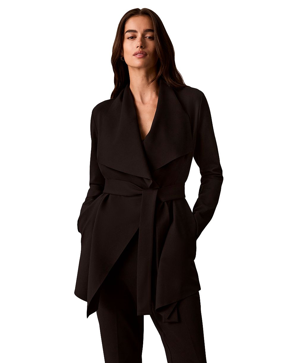 Calvin Klein petite Collared Neck Belted Jacket