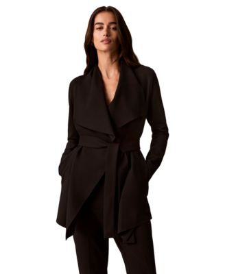 Calvin Klein petite Collared Neck Belted Jacket