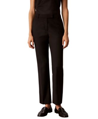 Calvin Klein Petite Mid-Rise Straight-Leg Ankle Pants