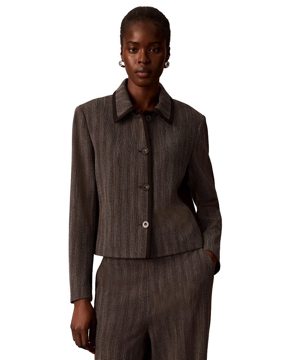 Calvin Klein Petite Four-Button Collared Jacket