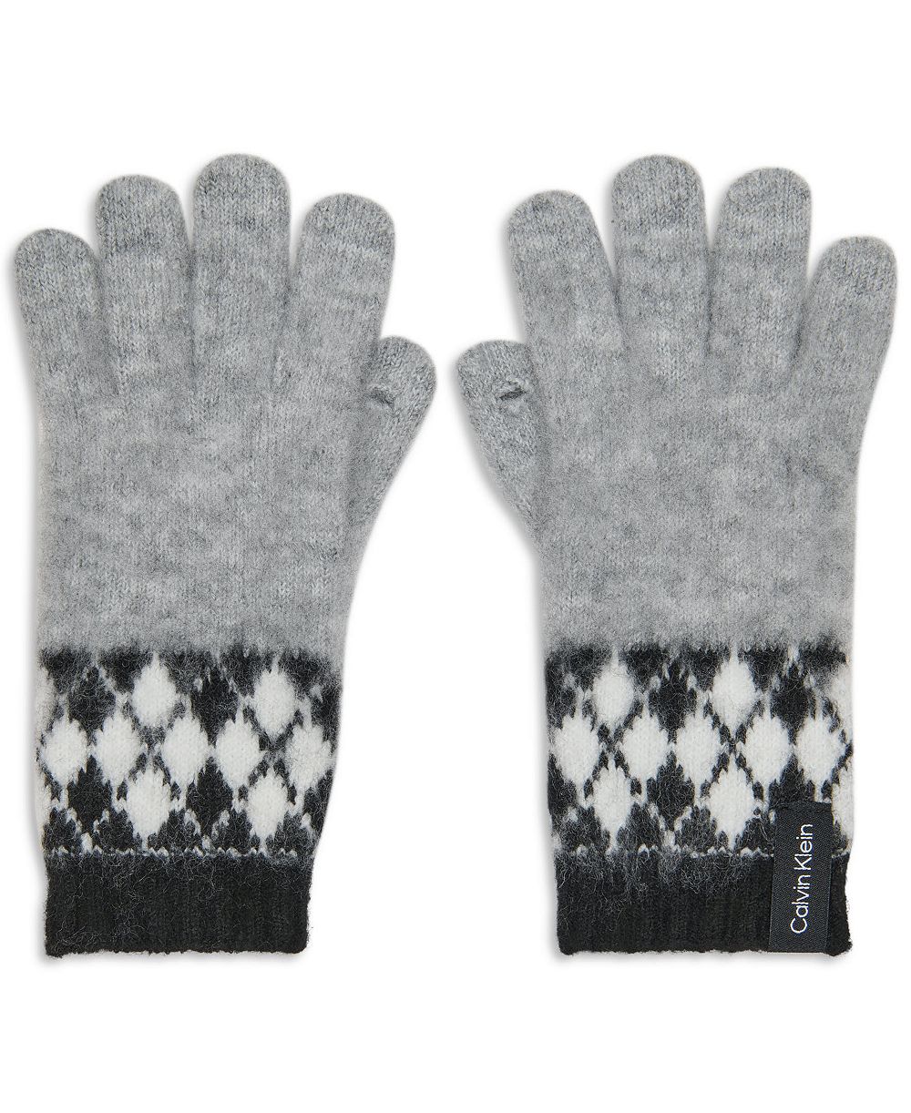 Calvin Klein Women's Argyle Fair Isle Pattern Gloves