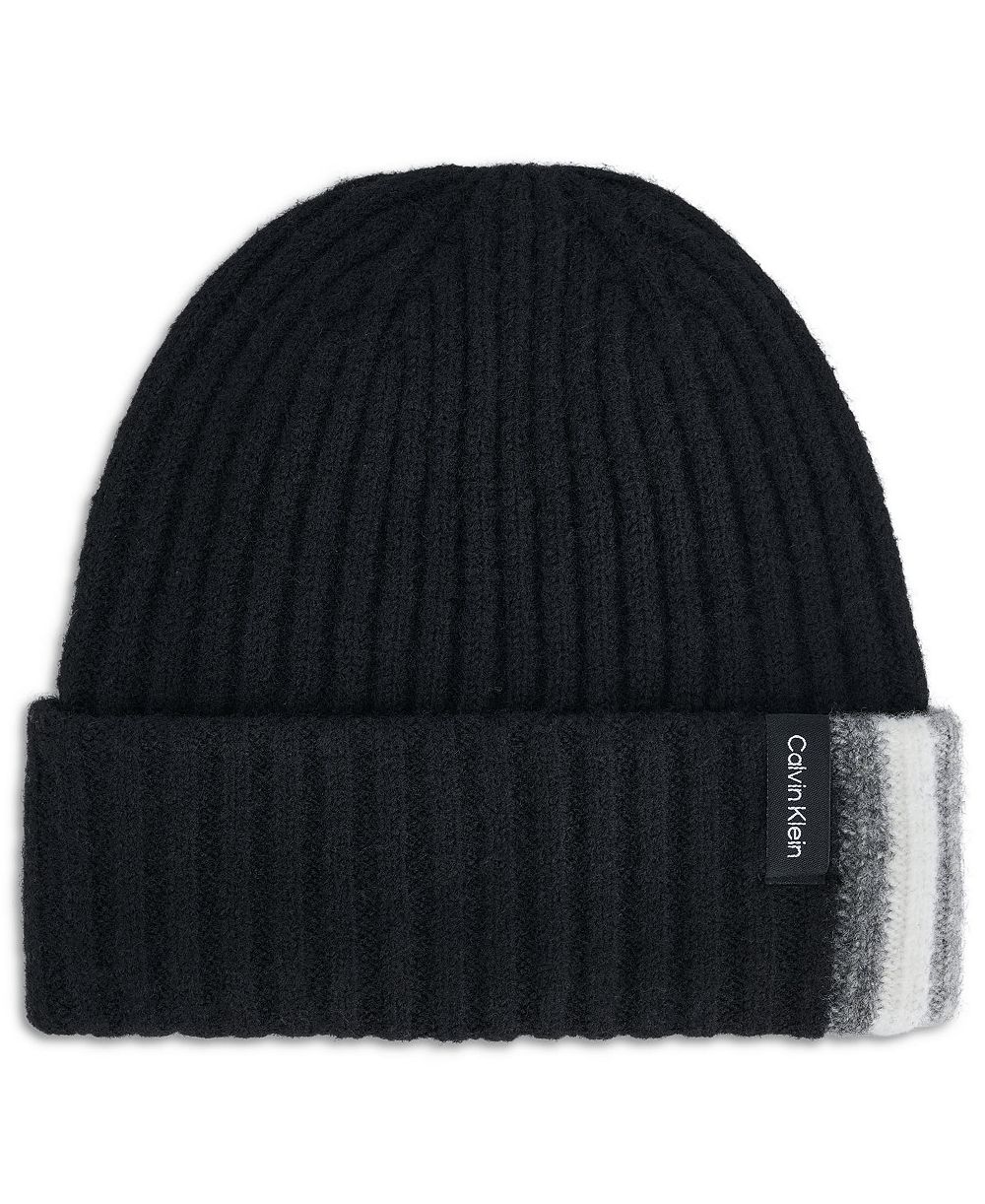 Calvin Klein Women's Colorblock Fold Over Cuff Beanie