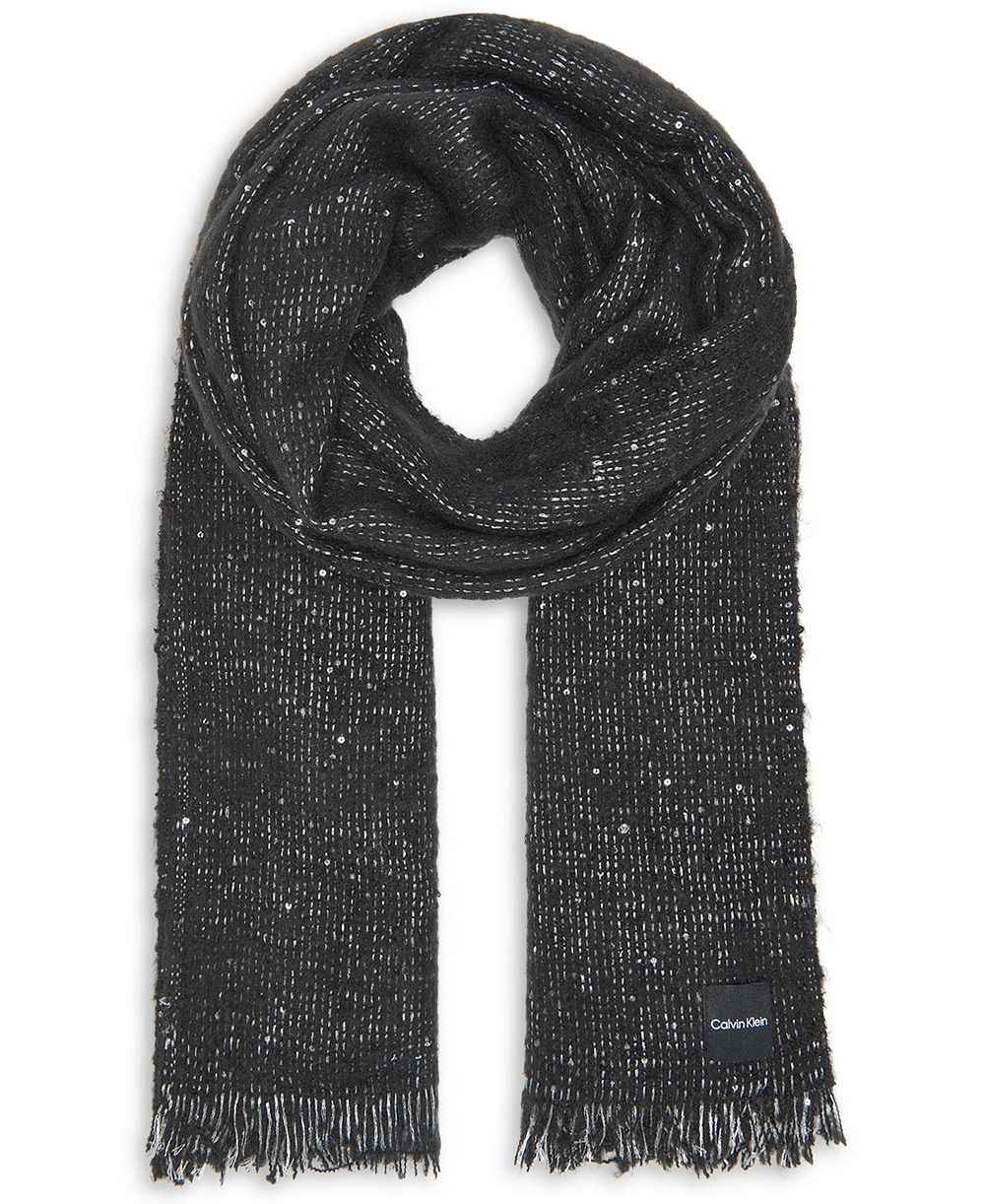Calvin Klein Women's Fluffy Sequin Blanket Scarf