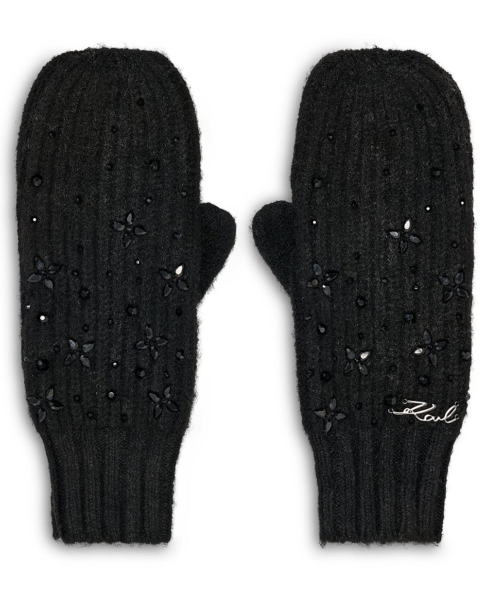 KARL LAGERFELD PARIS Studded Flip Top Mitten Gloves