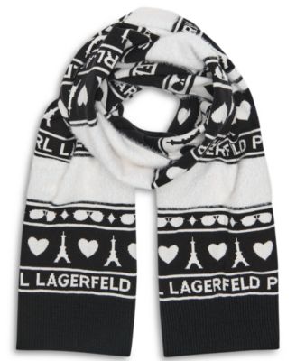 Шарф KARL LAGERFELD PARIS Heart of Paris из жаккардового трикотажа