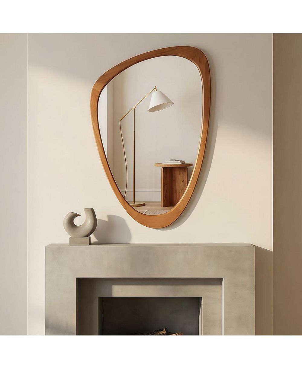 LAOTIES 24" x 36" Modern Irregular Shape Wall Mirror, Decorative Accent Mirror for Home, Bathroom, Bedroom