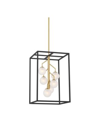 Золотая подвесная люстра Possini Euro Design Alter Gold Modern LED Frosted Glass 6-Light