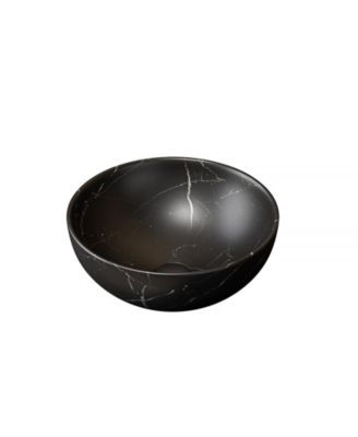 BUSDAYS 14 Inch Ceramic Bathroom Sink with Stone Pattern No Faucet Bowl Sink