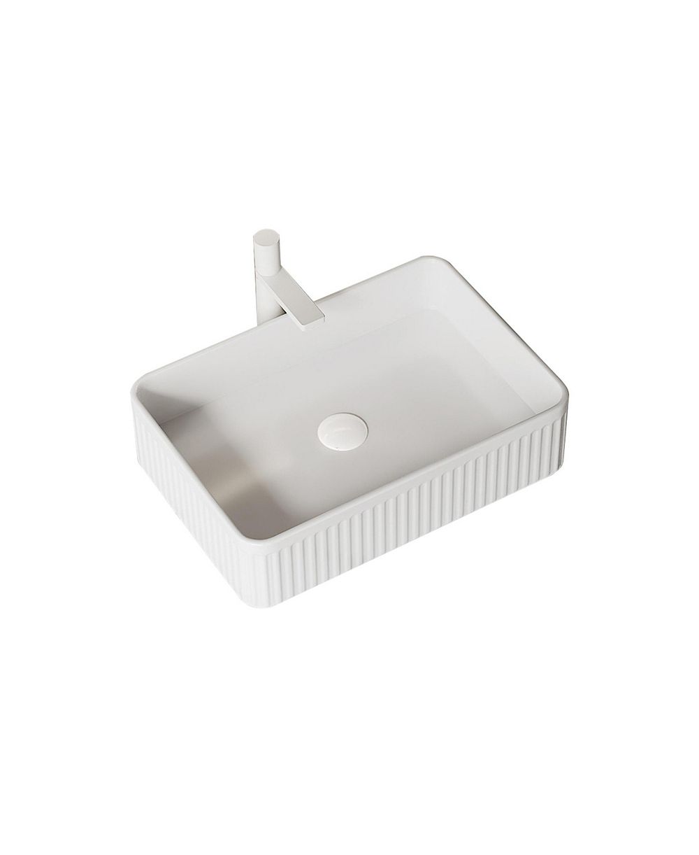 BUSDAYS 20 Inch Rectangular Striped Ceramic Vessel Bathroom Sink No Faucet No Cabinet