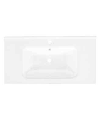 BUSDAYS 35.6 Inch Ceramic Bathroom Sink Basin Only Without Cabinet