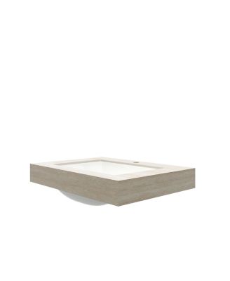 BUSDAYS 30 Inch Roma Travertine Pattern Sintered Stone Countertop with Undermount Ceramic Basin One Pre Drilled Faucet Hole No Cabinet