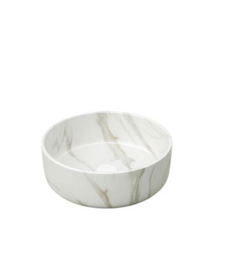 BUSDAYS 14 Inch Round Ceramic Vessel Bathroom Sink with Stone Pattern No Faucet No Cabinet