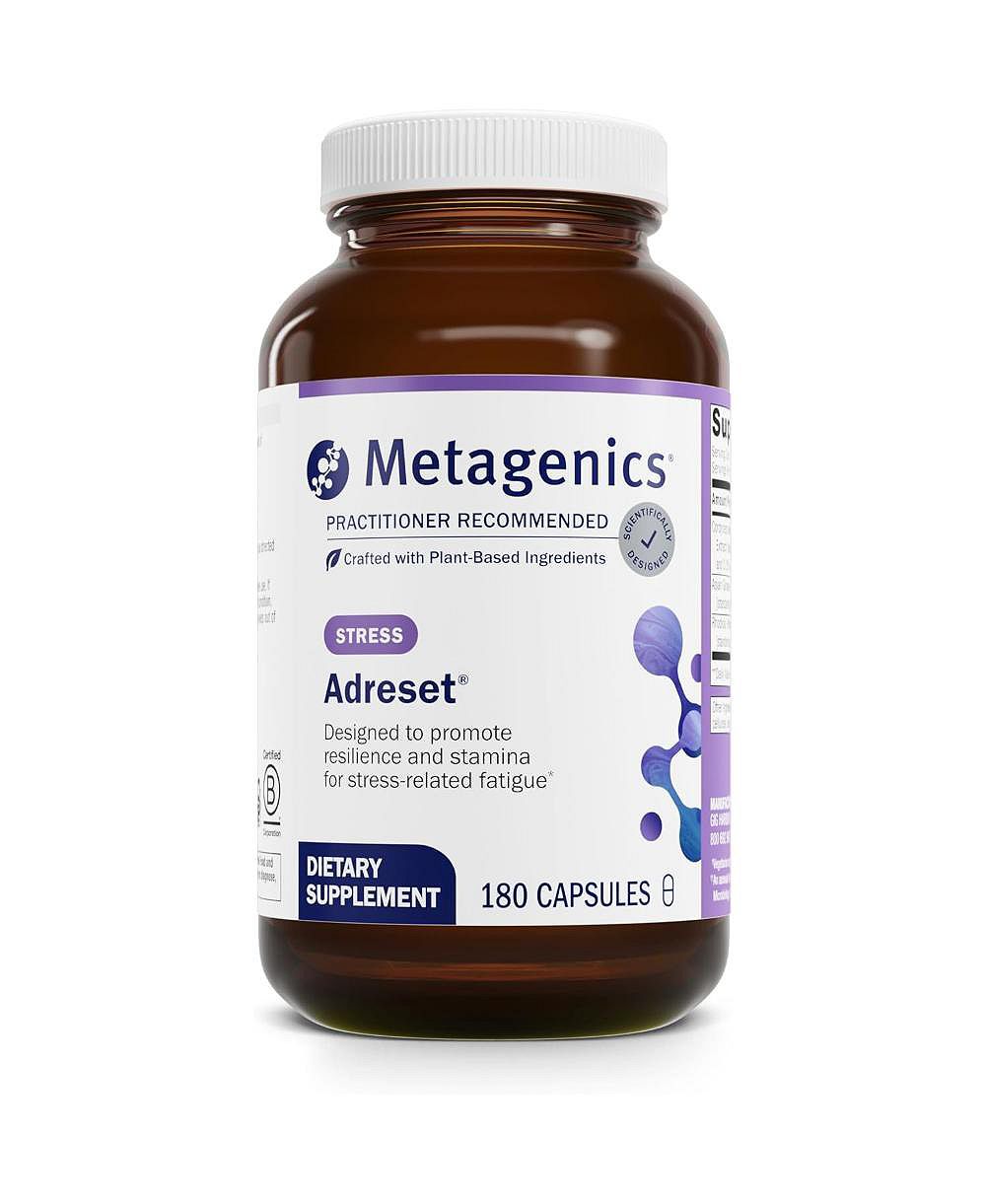 Адаптогенная формула Metagenics Adreset с родиолой, женьшенем и кордицепсом для борьбы со стрессом и усталостью, 180 капсул