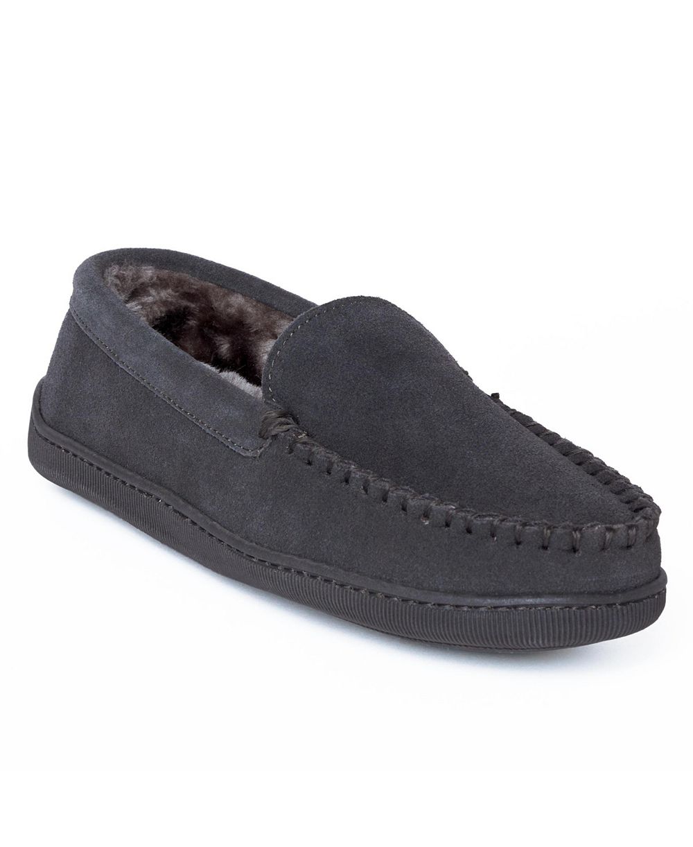 Minnetonka Men's Suede Pile Lined Hardsole Venetian Slippers