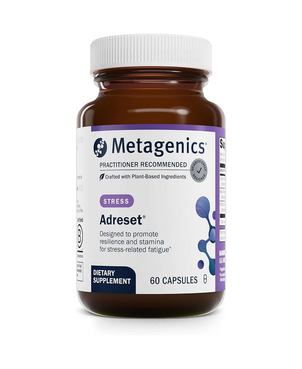 Адаптогенная формула Metagenics Adreset с родиолой, женьшенем и кордицепсом для борьбы со стрессом и усталостью, 60 капсул