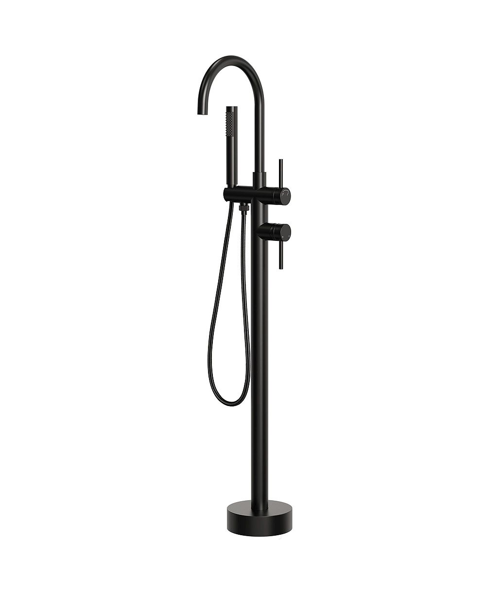 EVERSTEIN 2-Handle Freestanding Floor Mount Tub Filler Faucet with Diverter