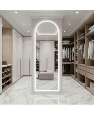 LAOTIES 65" x 21" Arched LED Full Length Wall Mirror, Vanity Mirror with Lights