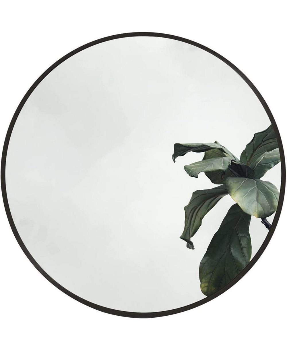 LAOTIES Round Wall Mirror, Modern Metal Decorative Accent Mirror for Bathroom, Entryway and Living Room