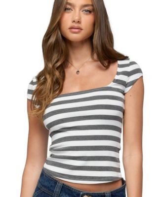 Edikted Women's Letsha Striped Square Neck Top