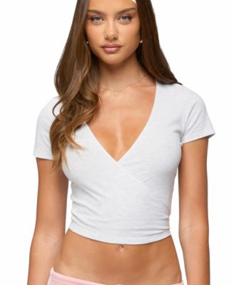 Edikted Women's Yilenah Wrap V Neck Top