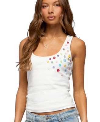 Edikted Women's Natash Mixed Button Tank Top