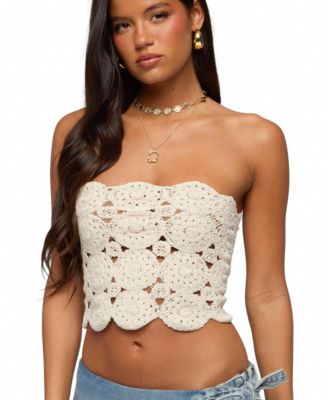 Женский топ Edikted Laurin Crochet Strapless