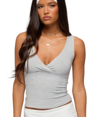 Женский трикотажный топ Edikted Lalisa V Neck Ribbed Tank Top