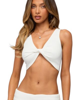 Женский укороченный топ Edikted Lumi Twist Front Ribbed