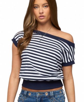 Edikted Women's Philly Striped Off Shoulder Top
