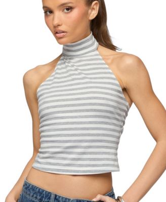 Edikted Женский топ Kay Striped High Neck Halter, полоска
