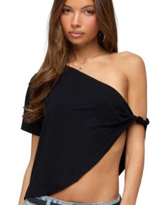 Edikted Women's Asymmetric Twisted Off Shoulder Top