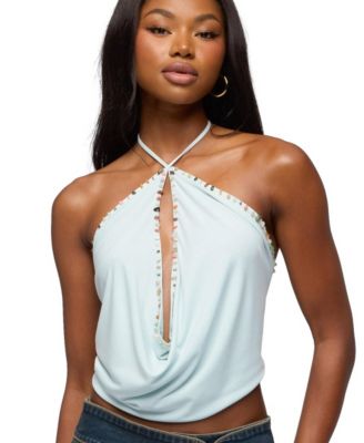 Edikted Women's Stone Backless Cowl Neck Top