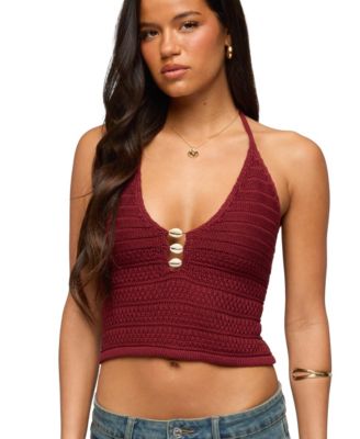 Edikted Women's Backless Coastal Charm Crochet Top