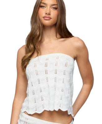 Edikted Women's Isola Strapless Crochet Top