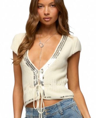 Edikted Women's Cate Sequin Knit Top