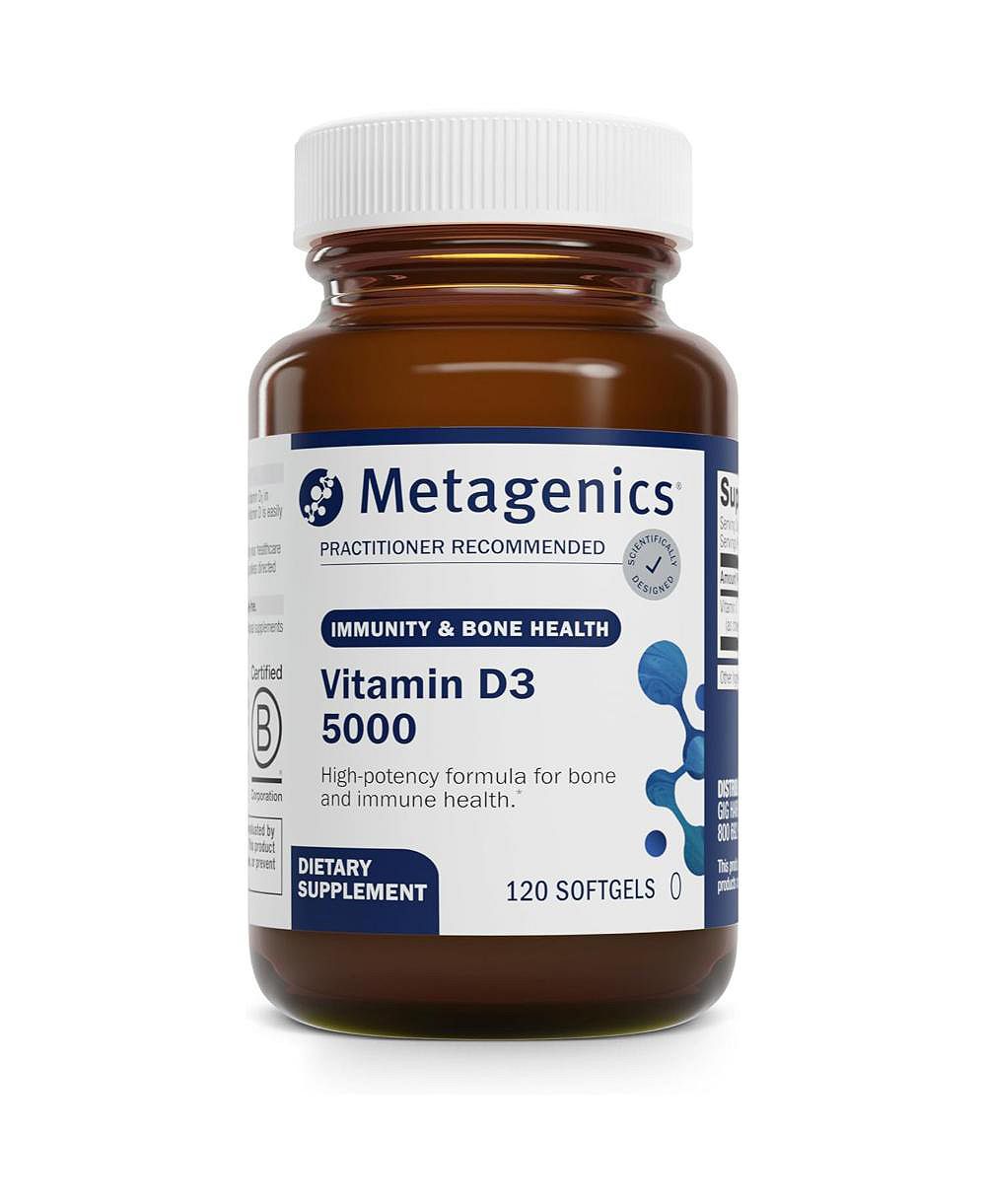 Добавка Metagenics Vitamin D3 5000 IU высокоэффективные мягкие капсулы для иммунитета, костей и сердца холекальциферол в кокосовом масле 120 шт