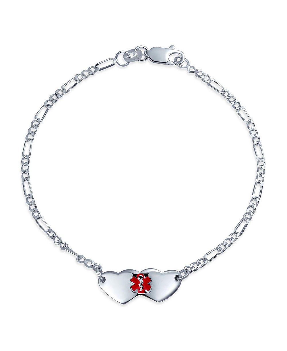 Браслет Bling Jewelry с подвеской в виде сердца из стерлингового серебра .925, маленький