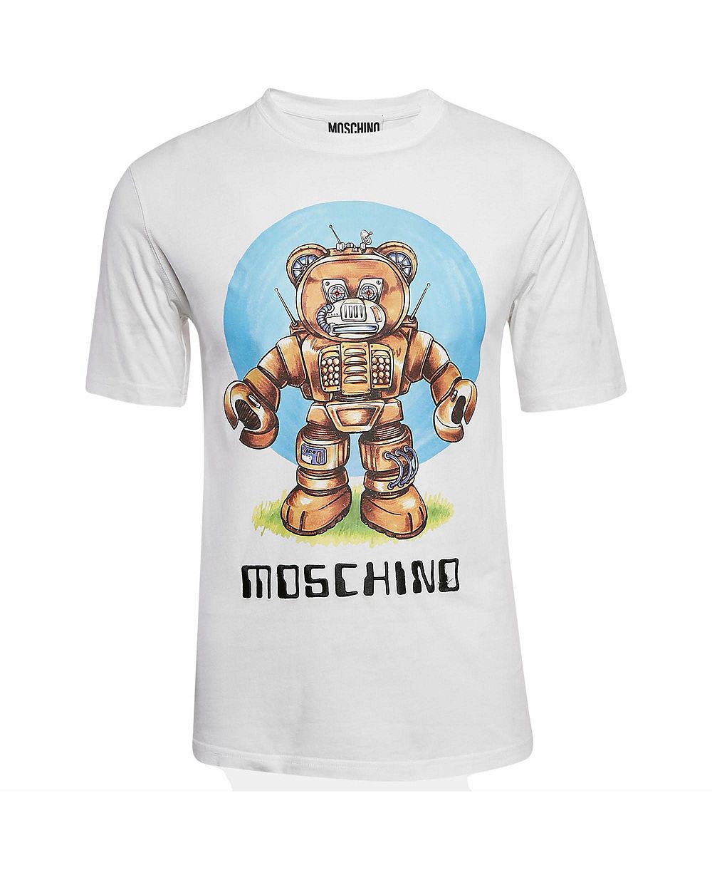Мужская хлопковая футболка Moschino Robotic Teddy Print
