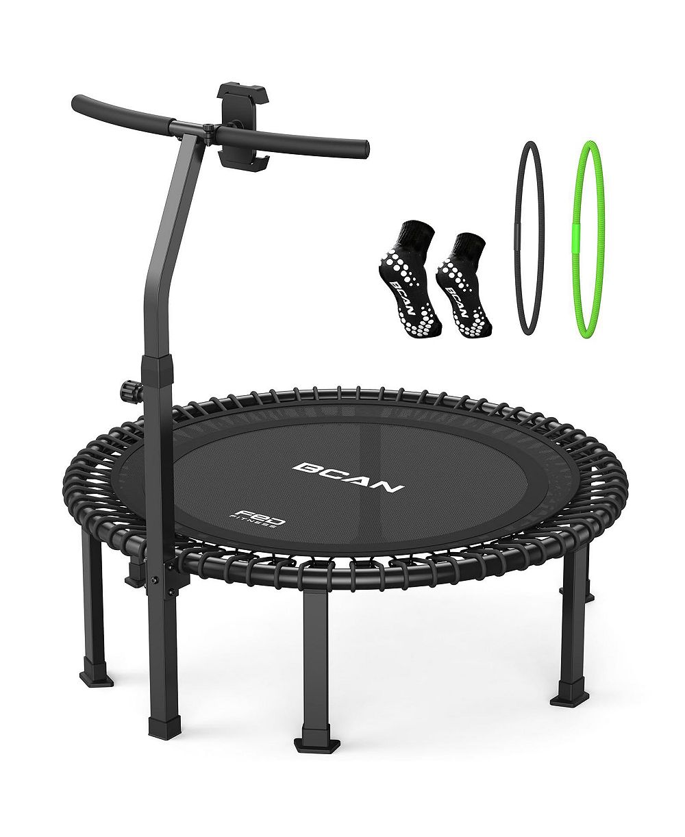BCAN BT4 Soft Land Pro 40 Inch Bungee Trampoline, 500LBS Quiet Indoor Rebounder with Adjustable Tension and Phone Holder