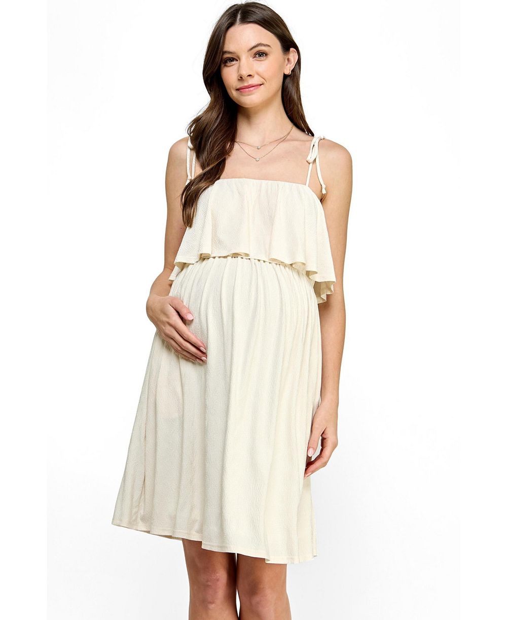 Женское декретное платье Hello Miz Sleeveless Tie Shoulder Overlay с карманами