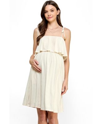 Женское декретное платье Hello Miz Sleeveless Tie Shoulder Overlay с карманами
