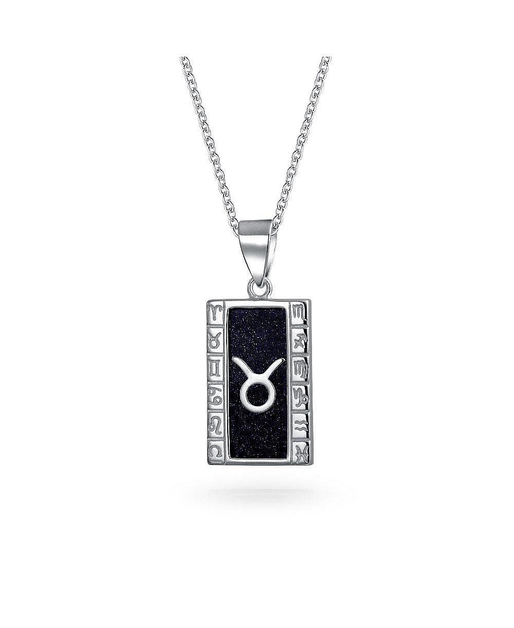 Подвеска Bling Jewelry Taurus Zodiac Dog Tag в стиле жетона, золото, .925 Sterling Silver
